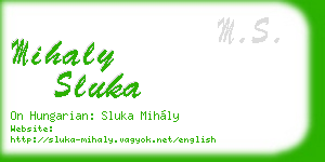 mihaly sluka business card